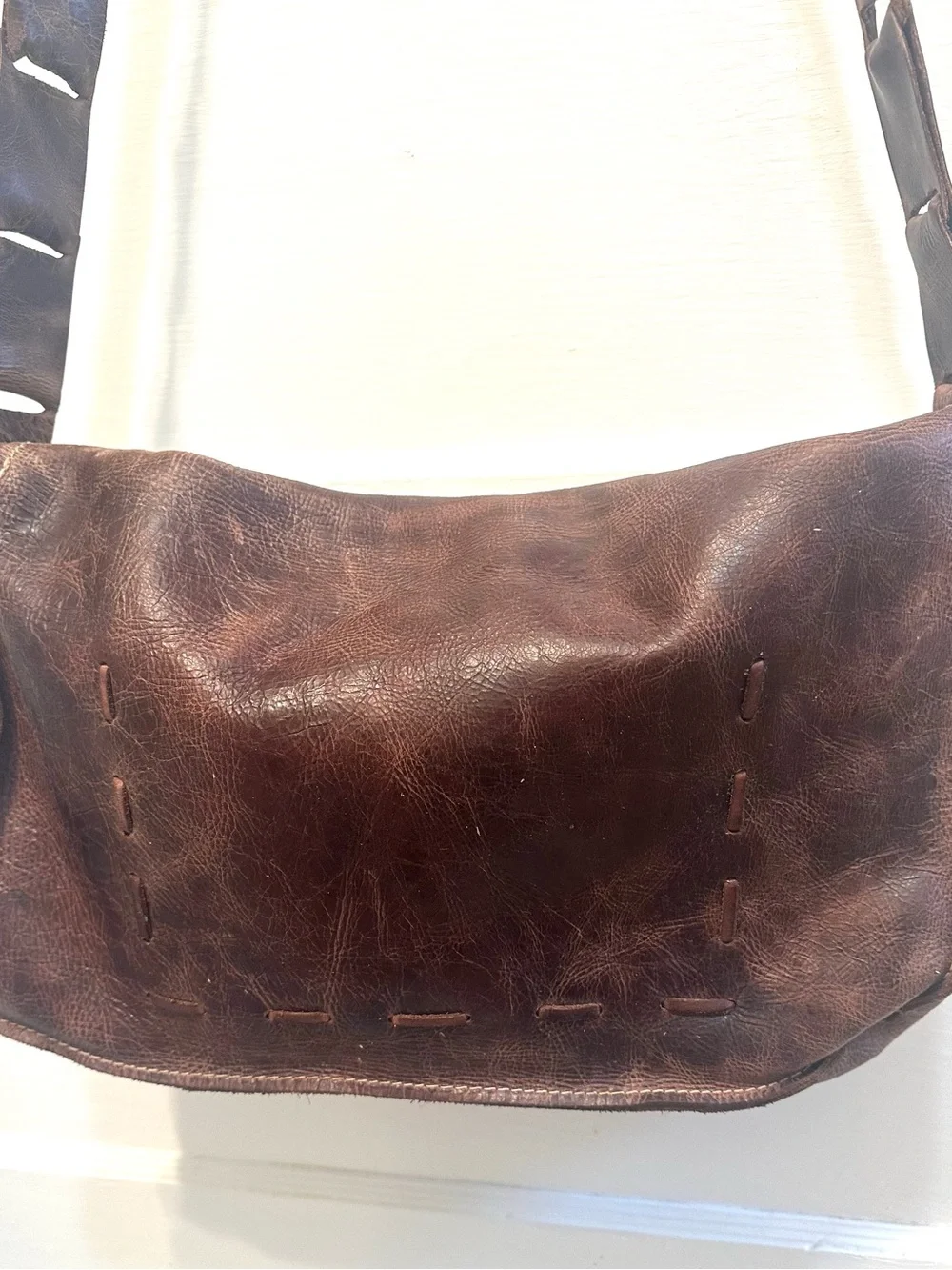 Vintage-Style Sulay Rodriguez Men's Leather Messenger Bag - Brown